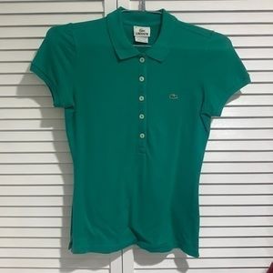 Green LACOSTE women’s short sleeve polo shirt 👚